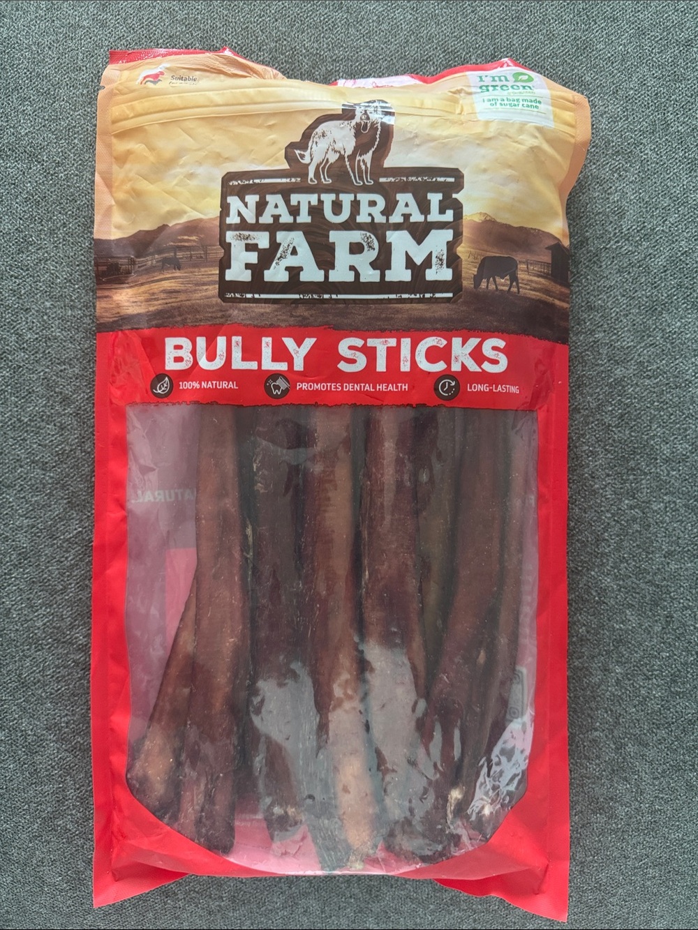 NEW NEVER OPENED 12” 10 pieces NATURAL FARM Bully Sticks Dog Chews
